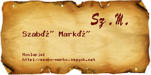 Szabó Markó névjegykártya