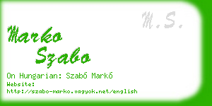marko szabo business card